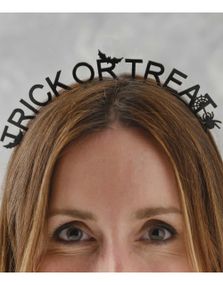 Metallisk Svart Hårbøyle - Trick or Treat