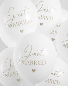 50 stk 30 cm Bryllupsballonger "Just Married"