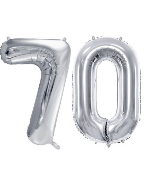 70 år balloner - 86 cm sølv