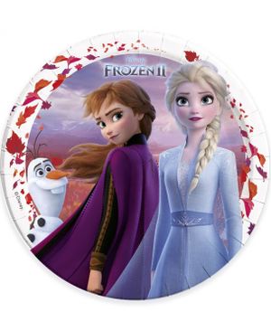 8 stk Paptallerkner 23 cm - Frost 2 - Disney Frozen 2