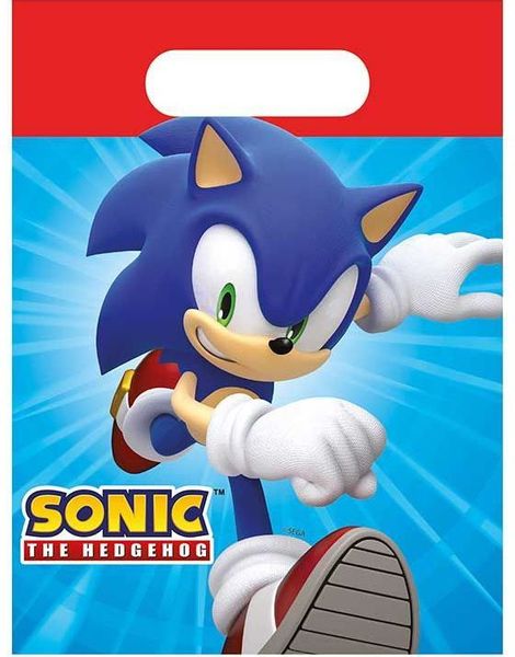 4 stk Papir Godteposer/partybags - Sonic the Hedgehog
