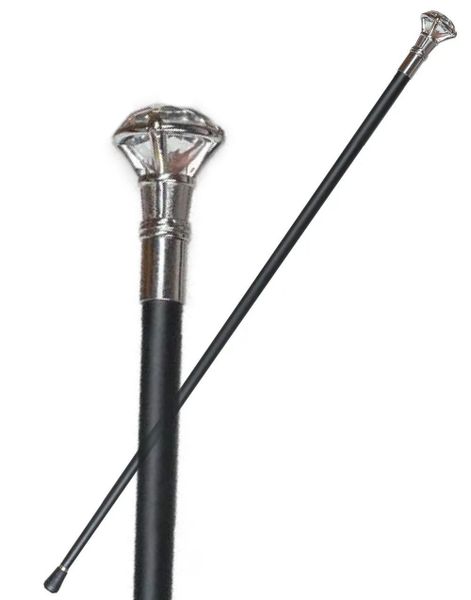 Sort Stok i Metal med Diamant - 92 cm - Høj Kvalitet