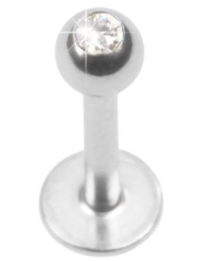 Shiny Stone - Labret Piercing med Klar Sten
