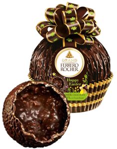 Grand Ferrero Rocher Dark - Stort Hult Mørkt Chokoladeæg med Hasselnødstykker 125 gram