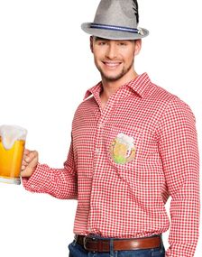 Rød og Hvid Ternet Oktoberfest Kostumeskjorte