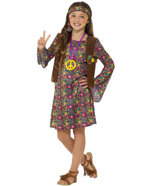 Sødt Hippie Børnekostume med Smykke og Pandebånd