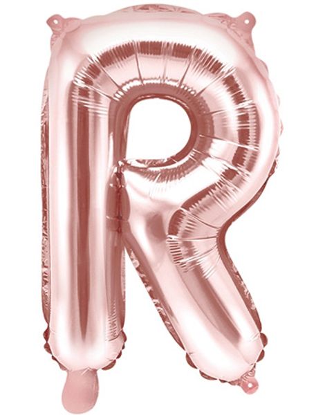 Bogstav R - Rosenguldfarvet 35 cm Folieballon