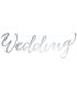 Wedding - Sølvfarvet Bogstavbanner med Tråd 44 cm