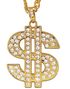Strass Dollar - Guldfarvet Smykke med Bling