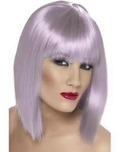Glam Bob-Cut Paryk - Lilla