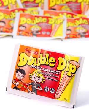 1 stk Swizzels Dobbelt Dip Appelsin og Kirsebær 19 gram