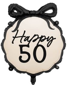 Happy 50 - Folieballong med Sløyfe 45x47.5 cm