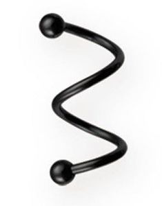 Dual Curve 1.2 x 14 mm - Sort Øjenbrynspiercing