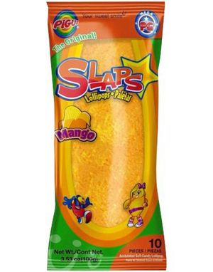 10 pk Pigui Slaps Mango - Formbare Kjærligheter på Pinne 100 gram (Mexico)
