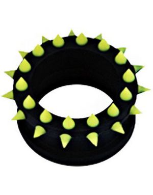 Sort Piercing Tunnel med Gule Spikes
