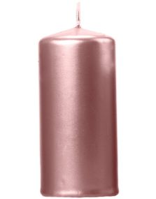 Metallisk Rosenguldfarvet Kubelys 12x6 cm