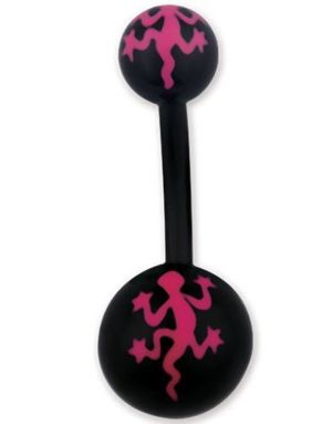 Salamander Sort og Rosa Navlepiercing