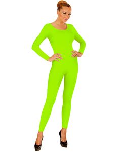 Neongrøn Bodysuit med Ben og Lange Ærmer