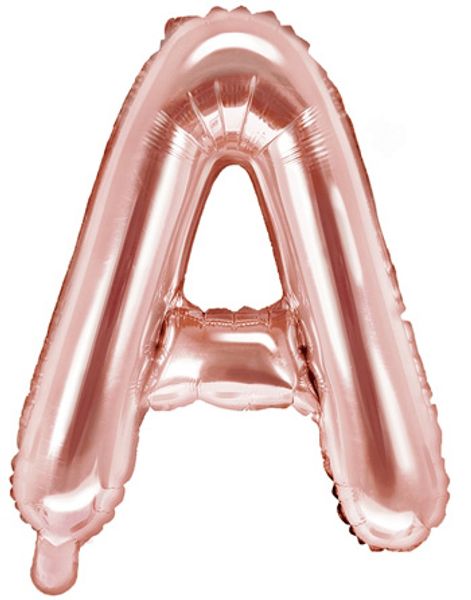 Bogstav A - Rosenguldfarvet 35 cm Folieballon