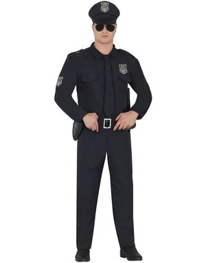 City Police Kostyme med Hatt, Jumpsuit og Belte