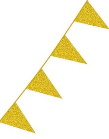 Gullfarget Glitter Banner med Vimpel Flagg 6 meter