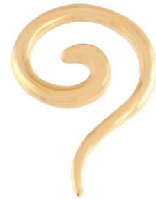 Curled Up - Guldfarvet Ørepiercing