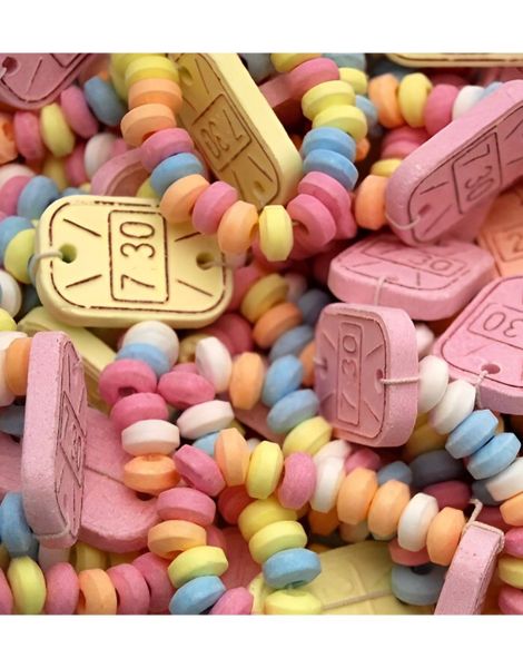 Ca. 66 stk Candy Watch / Sukkertøyarmbånd med Godteriklokke - Stor Pose 1 kg