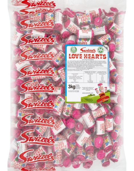 3 kg Swizzels Love Hearts Mini - STOR Pose med ca 270 stk
