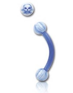 Kranie Blå - 1.2 x 8 mm Øjenbrynspiercing
