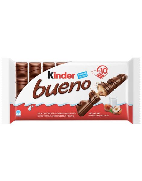10 stk 2-Pack Kinder Bueno Sjokolade - STORPAKNING 430g