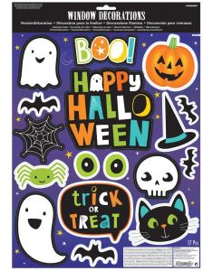 17 stycken Happy Halloween Klistermärken till Fönster