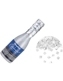 Konfettikanon Champagne Flaske Sølvfarget 20,5 cm