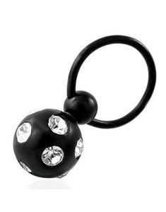 Sort BCR Piercing Glitrende Hængende Kugle - 1.2 x 10 mm