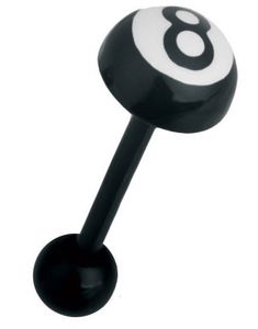 Eight Ball - Sort Tungepiercing