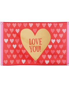 Stort Stofbanner 60x90 cm - Love You