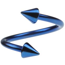 Blue Spike Curve 1.2 x 10 mm (piercing) 