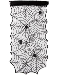 Svart Spindelvev Bordløper med Edderkopp Motiv 180 cm x 44 cm