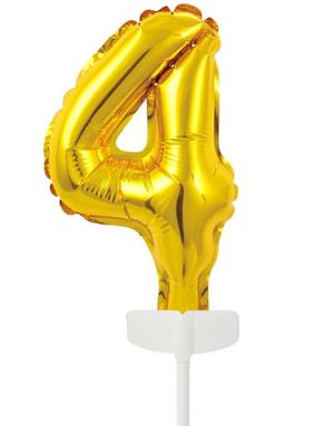 4 tall Kaketopper folieballong 13 cm - Gull