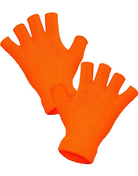 80's Neon Orange Fingerløse Hansker