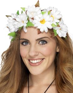 Hårbøjle med Hvide Tusindfrydsblomster