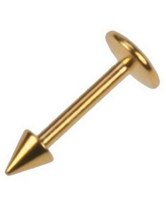 Guldfarvet Labret med Spike 1.2 x 8 mm