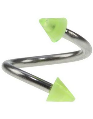 Curve Øjenbrynspiercing med Gule Spikes - 1.2 x 8 mm