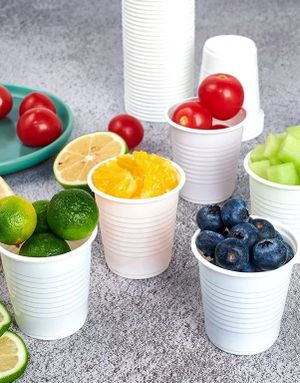 60 stk 200 ml Genanvendelige Hvide Plastkopper