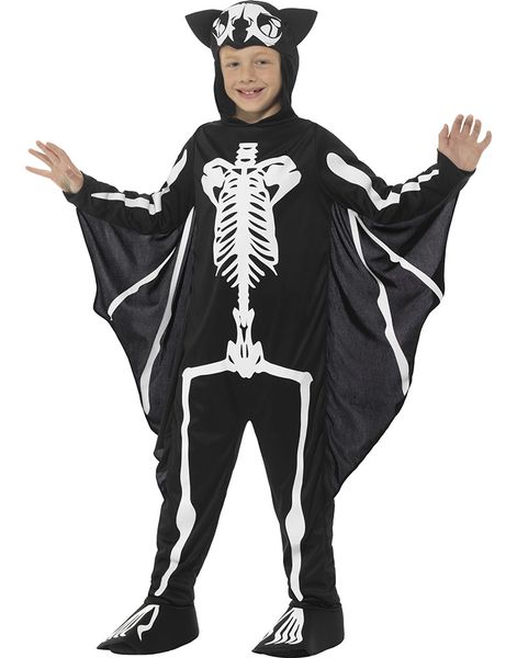 Flagermuskostume til Børn med Skeletprint 