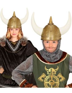Viking Hjelm til Barn med Horn og Pigg