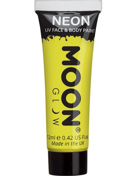 Gul Neon UV/Blacklight Ansigts- og Kropsmaling 12 ml