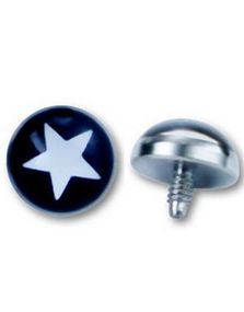 White Star - Sort Dermal Anchor Kugle