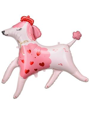 Rosa Puddel Folieballong 119x108 cm