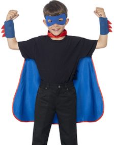 Blåt Superhelt-Sæt til Børn