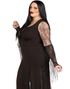 Addams Family Morticia Inspirert Kostymekjole - Store Størrelser